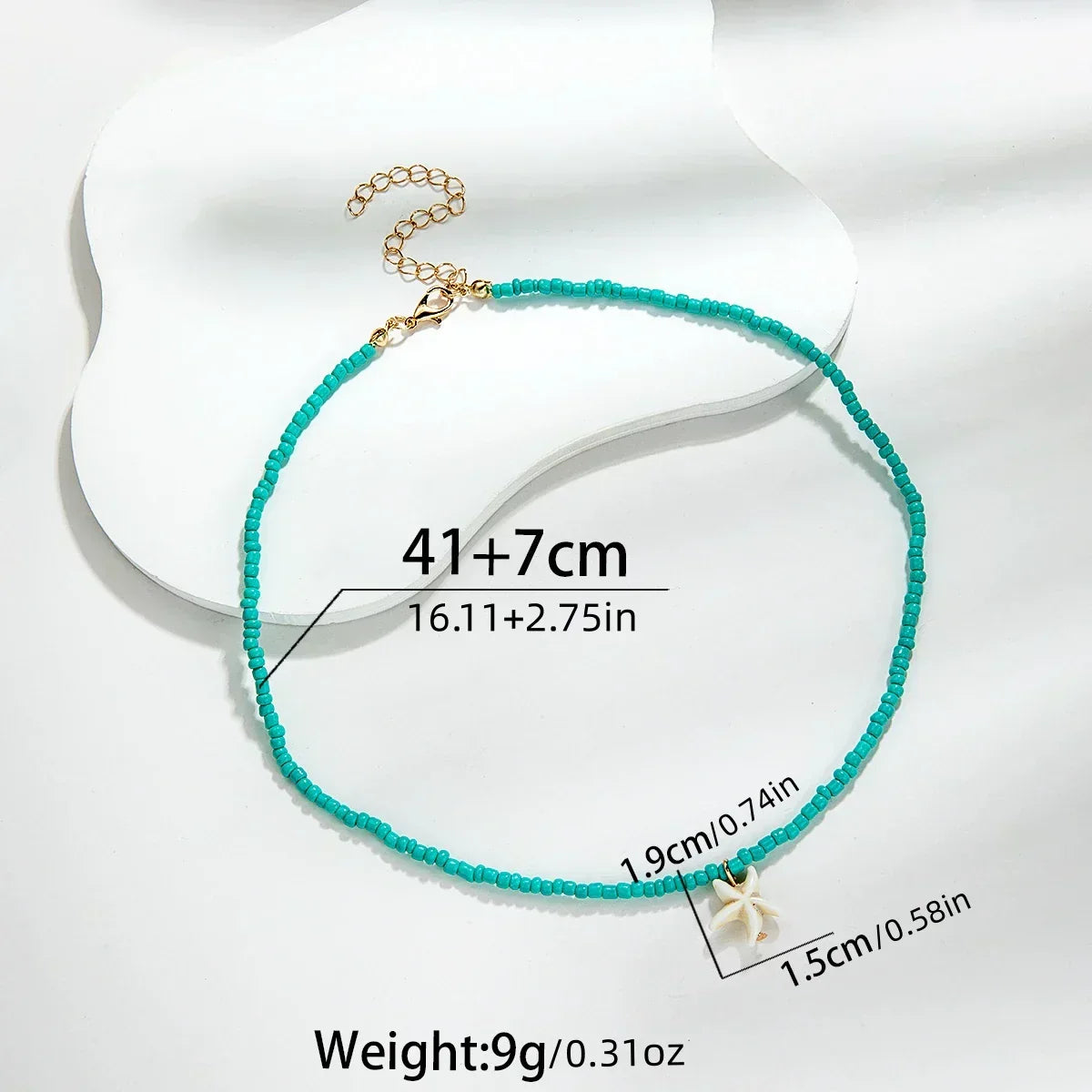 Chic Bohemian Turquoise Starfish Necklace