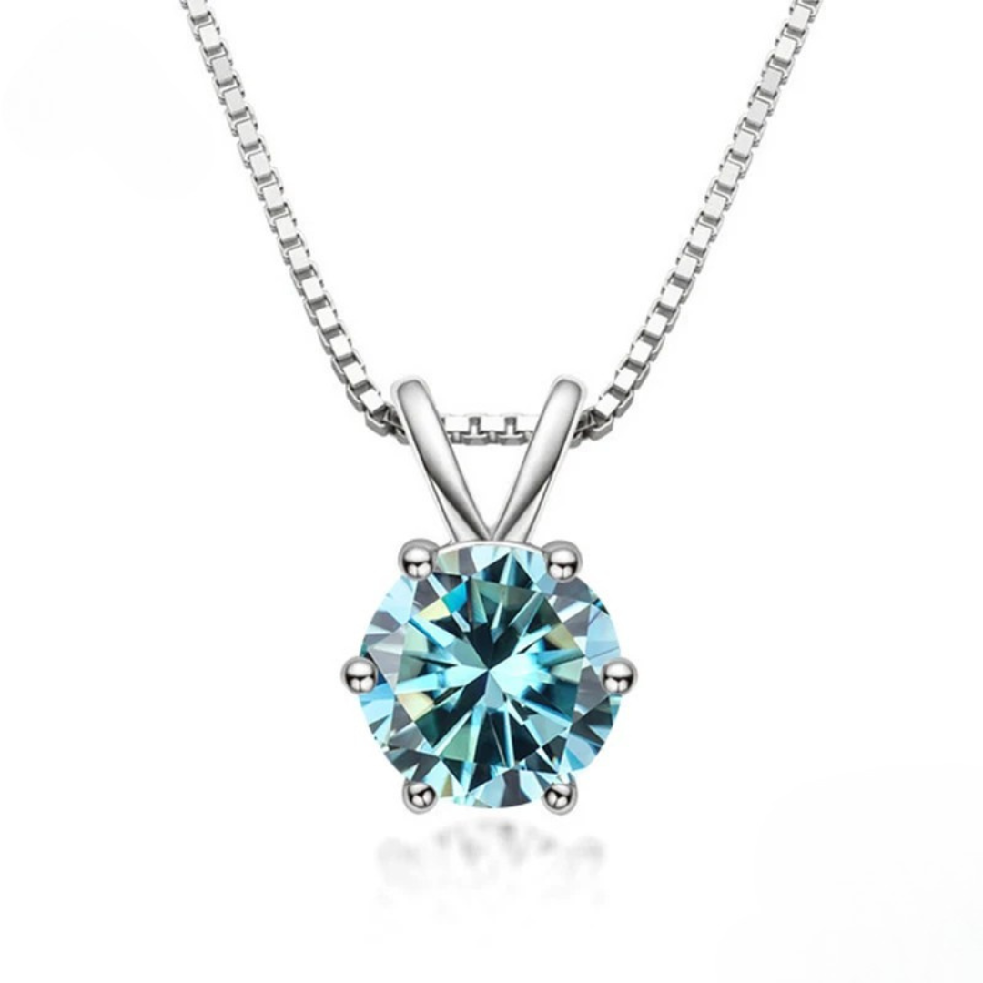 Elegant solitaire necklace with moissanite