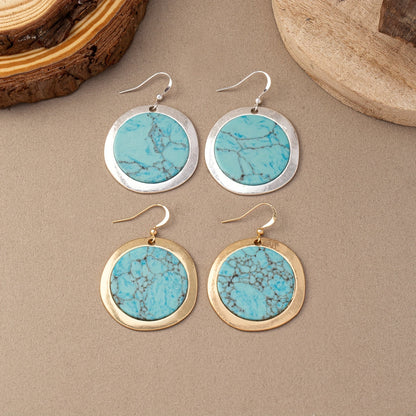 Turquoise Bohemian Round Earrings