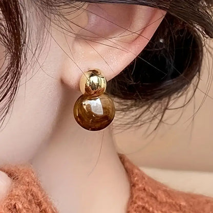 Aurélie Amber Dangle Earrings | Gold