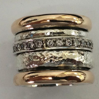 Thick Vintage Ring in Gold and Silver