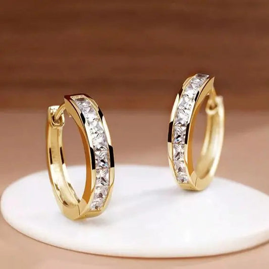 Chic Gold and Crystal Earrings