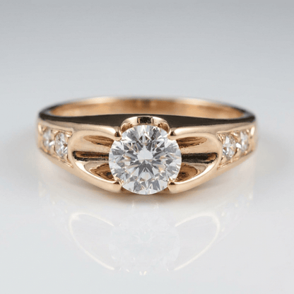 Classic Rose Gold Zirconia Solitaire Ring