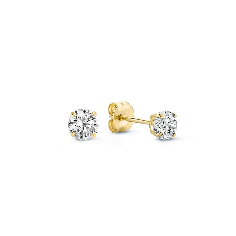 Moon Stone Stud Earrings