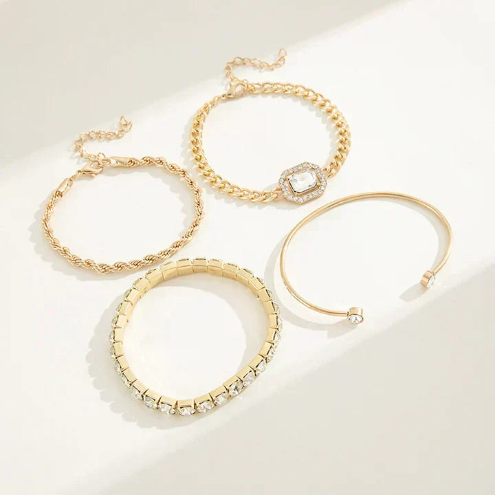 The Calvina Bracelet Set | Gold