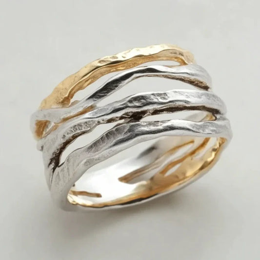 Vintage Layered Gold & Silver Ring